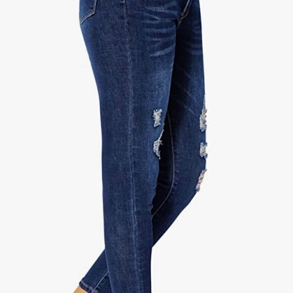 Ripped Skinny Jeans High Waist Distressed Stretchy - Picture 5 of 14